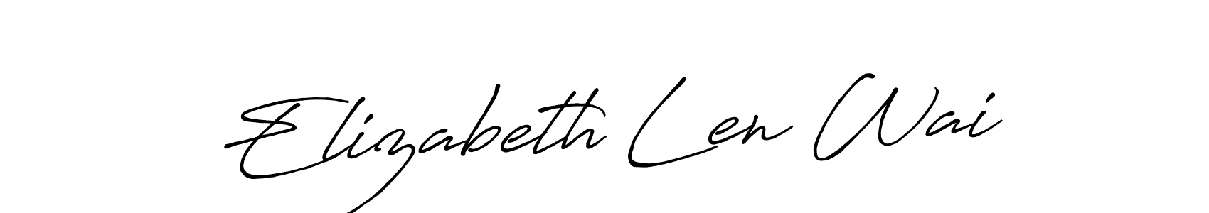 Use a signature maker to create a handwritten signature online. With this signature software, you can design (Antro_Vectra_Bolder) your own signature for name Elizabeth Len Wai. Elizabeth Len Wai signature style 7 images and pictures png
