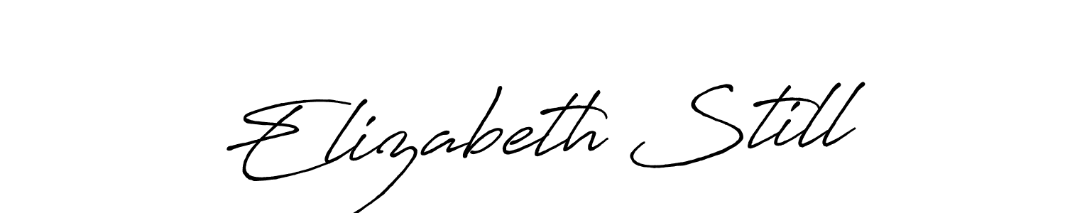 You should practise on your own different ways (Antro_Vectra_Bolder) to write your name (Elizabeth Still) in signature. don't let someone else do it for you. Elizabeth Still signature style 7 images and pictures png