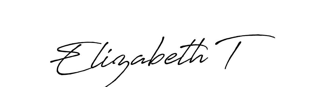 This is the best signature style for the Elizabeth T name. Also you like these signature font (Antro_Vectra_Bolder). Mix name signature. Elizabeth T signature style 7 images and pictures png