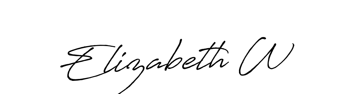 Similarly Antro_Vectra_Bolder is the best handwritten signature design. Signature creator online .You can use it as an online autograph creator for name Elizabeth W. Elizabeth W signature style 7 images and pictures png