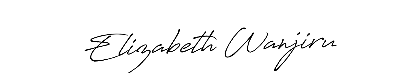 The best way (Antro_Vectra_Bolder) to make a short signature is to pick only two or three words in your name. The name Elizabeth Wanjiru include a total of six letters. For converting this name. Elizabeth Wanjiru signature style 7 images and pictures png