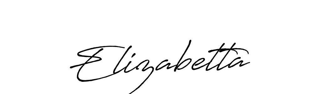 It looks lik you need a new signature style for name Elizabetta. Design unique handwritten (Antro_Vectra_Bolder) signature with our free signature maker in just a few clicks. Elizabetta signature style 7 images and pictures png