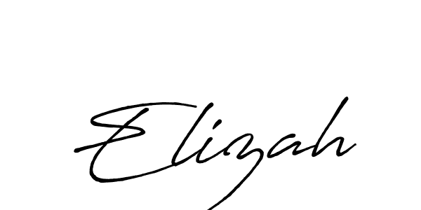 Make a beautiful signature design for name Elizah. With this signature (Antro_Vectra_Bolder) style, you can create a handwritten signature for free. Elizah signature style 7 images and pictures png