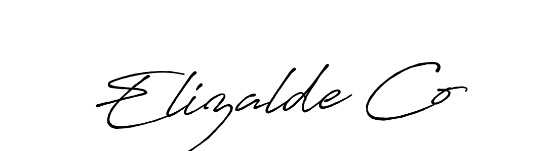 Make a beautiful signature design for name Elizalde Co. With this signature (Antro_Vectra_Bolder) style, you can create a handwritten signature for free. Elizalde Co signature style 7 images and pictures png