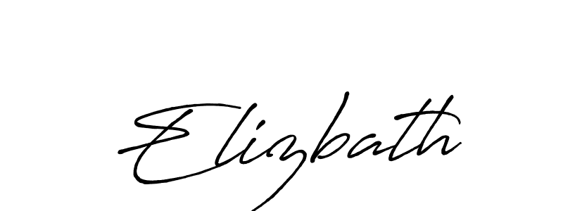 How to make Elizbath name signature. Use Antro_Vectra_Bolder style for creating short signs online. This is the latest handwritten sign. Elizbath signature style 7 images and pictures png