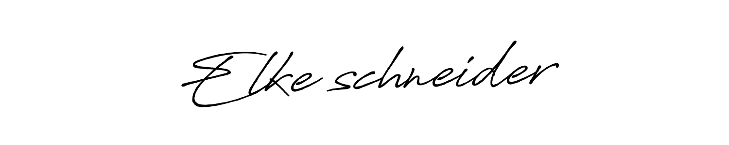Create a beautiful signature design for name Elke schneider. With this signature (Antro_Vectra_Bolder) fonts, you can make a handwritten signature for free. Elke schneider signature style 7 images and pictures png