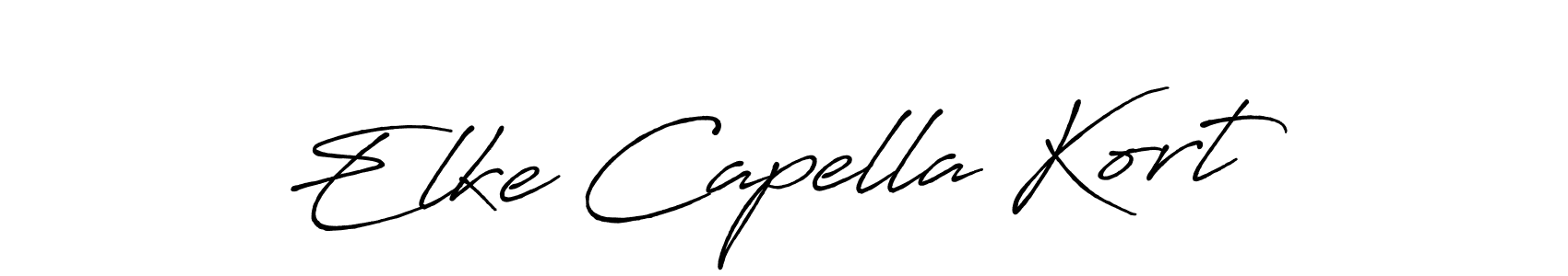 Make a beautiful signature design for name Elke Capella Kort. With this signature (Antro_Vectra_Bolder) style, you can create a handwritten signature for free. Elke Capella Kort signature style 7 images and pictures png