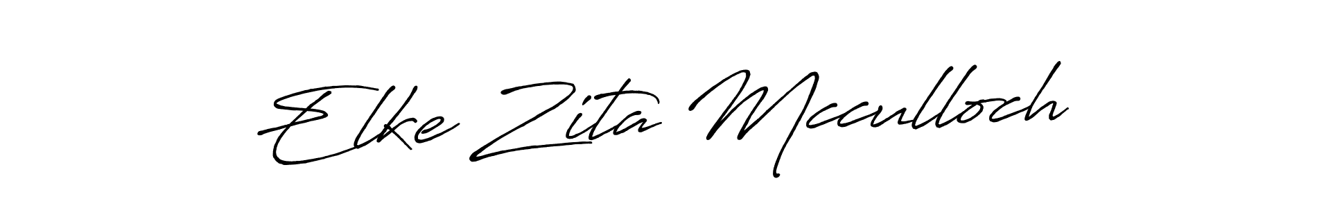Elke Zita Mcculloch stylish signature style. Best Handwritten Sign (Antro_Vectra_Bolder) for my name. Handwritten Signature Collection Ideas for my name Elke Zita Mcculloch. Elke Zita Mcculloch signature style 7 images and pictures png
