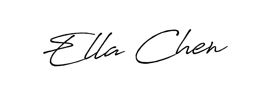 How to make Ella Chen name signature. Use Antro_Vectra_Bolder style for creating short signs online. This is the latest handwritten sign. Ella Chen signature style 7 images and pictures png