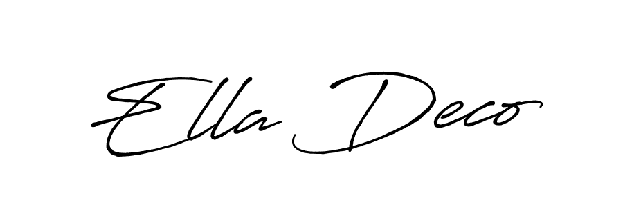 How to make Ella Deco name signature. Use Antro_Vectra_Bolder style for creating short signs online. This is the latest handwritten sign. Ella Deco signature style 7 images and pictures png