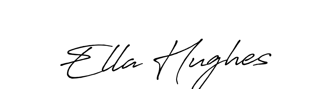 How to make Ella Hughes name signature. Use Antro_Vectra_Bolder style for creating short signs online. This is the latest handwritten sign. Ella Hughes signature style 7 images and pictures png