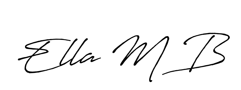 Use a signature maker to create a handwritten signature online. With this signature software, you can design (Antro_Vectra_Bolder) your own signature for name Ella M B. Ella M B signature style 7 images and pictures png