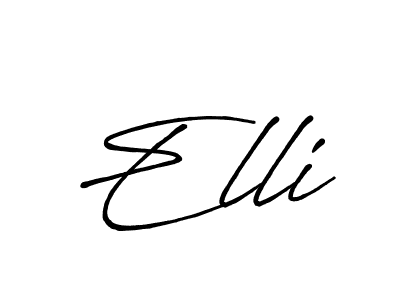 Make a beautiful signature design for name Elli. With this signature (Antro_Vectra_Bolder) style, you can create a handwritten signature for free. Elli signature style 7 images and pictures png