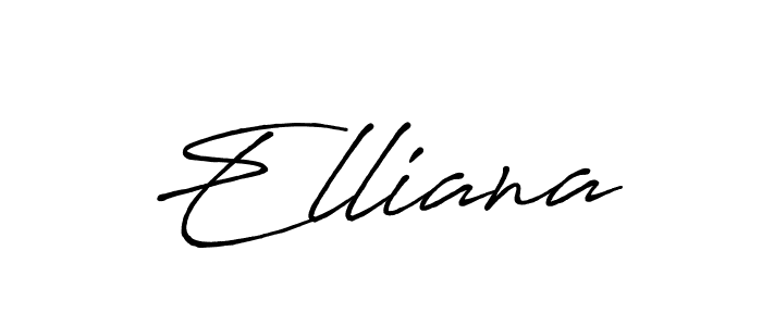 Elliana stylish signature style. Best Handwritten Sign (Antro_Vectra_Bolder) for my name. Handwritten Signature Collection Ideas for my name Elliana. Elliana signature style 7 images and pictures png