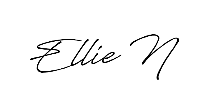 Ellie N stylish signature style. Best Handwritten Sign (Antro_Vectra_Bolder) for my name. Handwritten Signature Collection Ideas for my name Ellie N. Ellie N signature style 7 images and pictures png