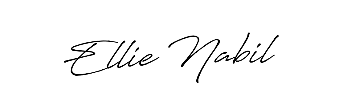How to make Ellie Nabil name signature. Use Antro_Vectra_Bolder style for creating short signs online. This is the latest handwritten sign. Ellie Nabil signature style 7 images and pictures png