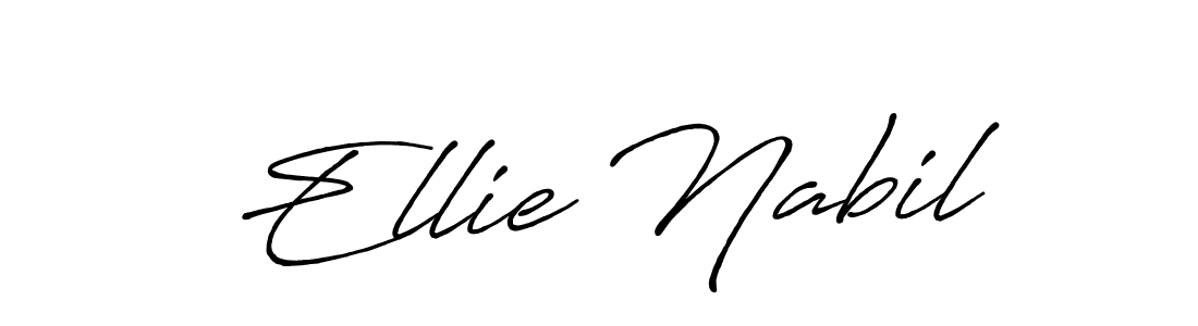 How to make Ellie Nabil name signature. Use Antro_Vectra_Bolder style for creating short signs online. This is the latest handwritten sign. Ellie Nabil signature style 7 images and pictures png