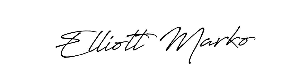 Make a beautiful signature design for name Elliott Marko. With this signature (Antro_Vectra_Bolder) style, you can create a handwritten signature for free. Elliott Marko signature style 7 images and pictures png