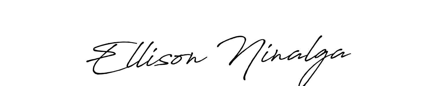 Ellison Ninalga stylish signature style. Best Handwritten Sign (Antro_Vectra_Bolder) for my name. Handwritten Signature Collection Ideas for my name Ellison Ninalga. Ellison Ninalga signature style 7 images and pictures png