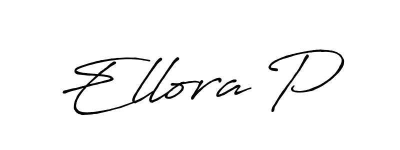 Ellora P stylish signature style. Best Handwritten Sign (Antro_Vectra_Bolder) for my name. Handwritten Signature Collection Ideas for my name Ellora P. Ellora P signature style 7 images and pictures png