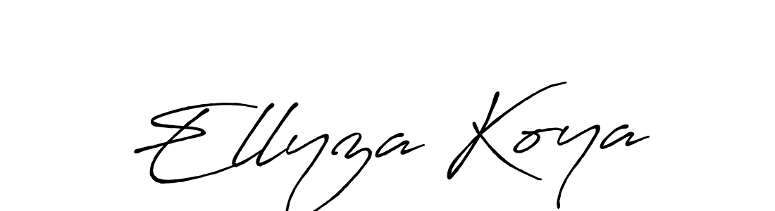 How to make Ellyza Koya name signature. Use Antro_Vectra_Bolder style for creating short signs online. This is the latest handwritten sign. Ellyza Koya signature style 7 images and pictures png