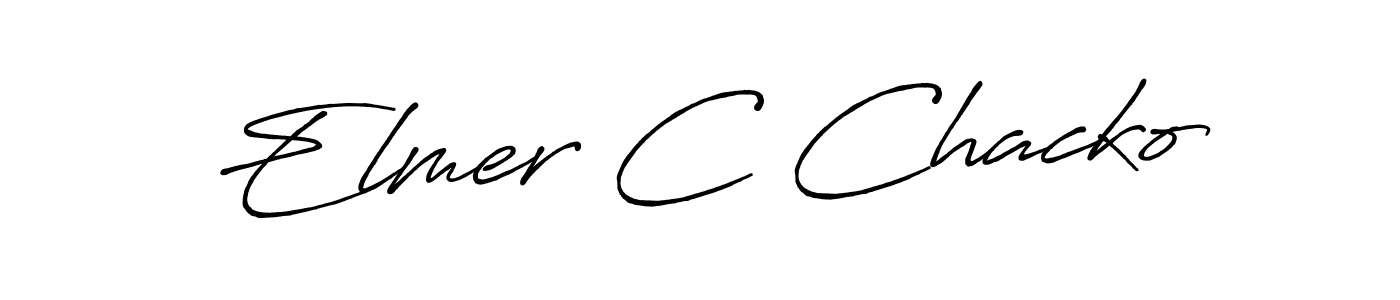 Antro_Vectra_Bolder is a professional signature style that is perfect for those who want to add a touch of class to their signature. It is also a great choice for those who want to make their signature more unique. Get Elmer C Chacko name to fancy signature for free. Elmer C Chacko signature style 7 images and pictures png