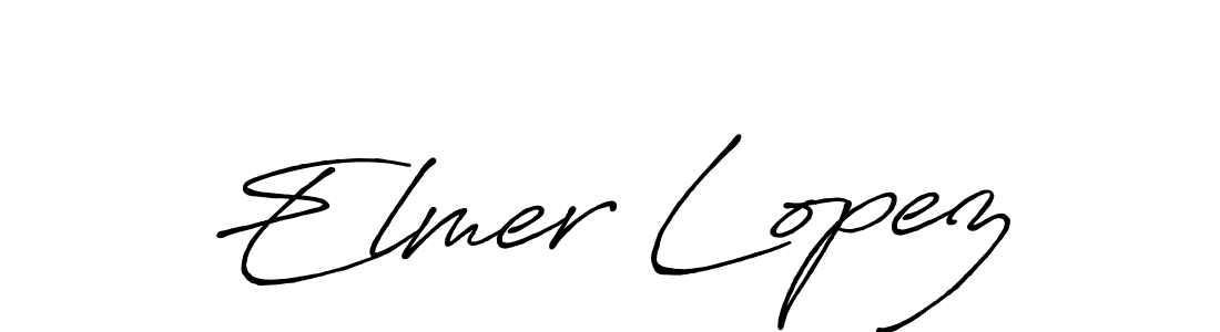 Design your own signature with our free online signature maker. With this signature software, you can create a handwritten (Antro_Vectra_Bolder) signature for name Elmer Lopez. Elmer Lopez signature style 7 images and pictures png
