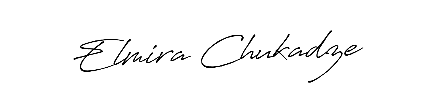 How to make Elmira Chukadze name signature. Use Antro_Vectra_Bolder style for creating short signs online. This is the latest handwritten sign. Elmira Chukadze signature style 7 images and pictures png