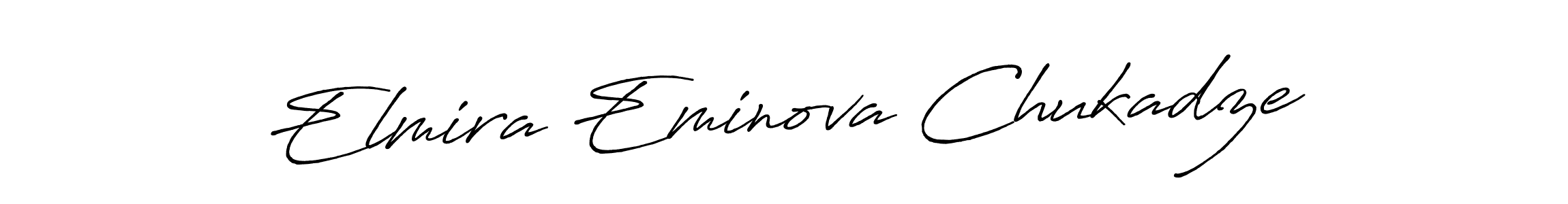 How to make Elmira Eminova Chukadze name signature. Use Antro_Vectra_Bolder style for creating short signs online. This is the latest handwritten sign. Elmira Eminova Chukadze signature style 7 images and pictures png