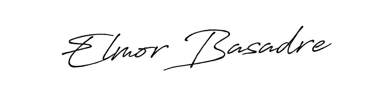 How to make Elmor Basadre name signature. Use Antro_Vectra_Bolder style for creating short signs online. This is the latest handwritten sign. Elmor Basadre signature style 7 images and pictures png