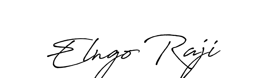 How to make Elngo Raji name signature. Use Antro_Vectra_Bolder style for creating short signs online. This is the latest handwritten sign. Elngo Raji signature style 7 images and pictures png