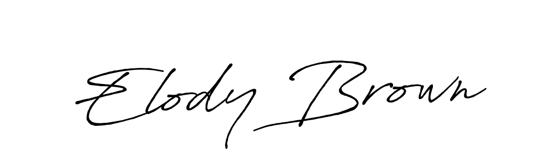 Elody Brown stylish signature style. Best Handwritten Sign (Antro_Vectra_Bolder) for my name. Handwritten Signature Collection Ideas for my name Elody Brown. Elody Brown signature style 7 images and pictures png