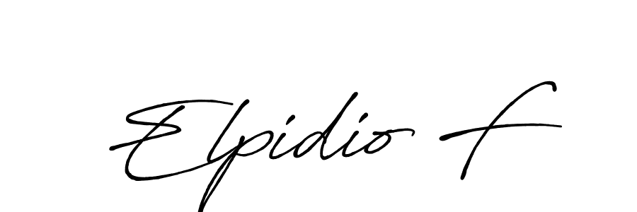 Also we have Elpidio F name is the best signature style. Create professional handwritten signature collection using Antro_Vectra_Bolder autograph style. Elpidio F signature style 7 images and pictures png