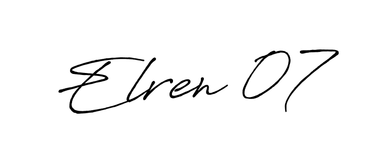 The best way (Antro_Vectra_Bolder) to make a short signature is to pick only two or three words in your name. The name Elren 07 include a total of six letters. For converting this name. Elren 07 signature style 7 images and pictures png