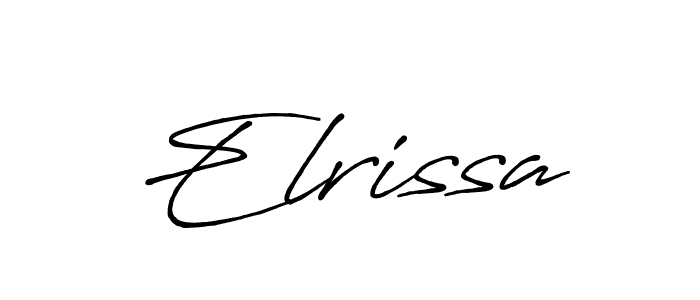 Make a beautiful signature design for name Elrissa. With this signature (Antro_Vectra_Bolder) style, you can create a handwritten signature for free. Elrissa signature style 7 images and pictures png