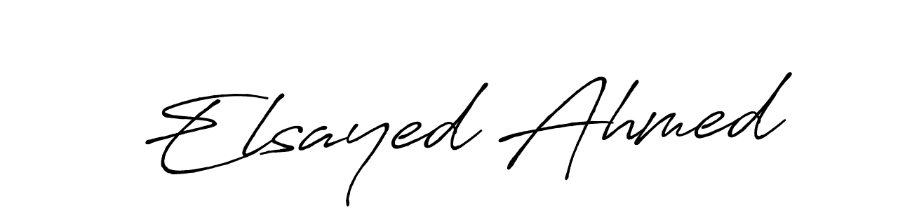 Create a beautiful signature design for name Elsayed Ahmed. With this signature (Antro_Vectra_Bolder) fonts, you can make a handwritten signature for free. Elsayed Ahmed signature style 7 images and pictures png