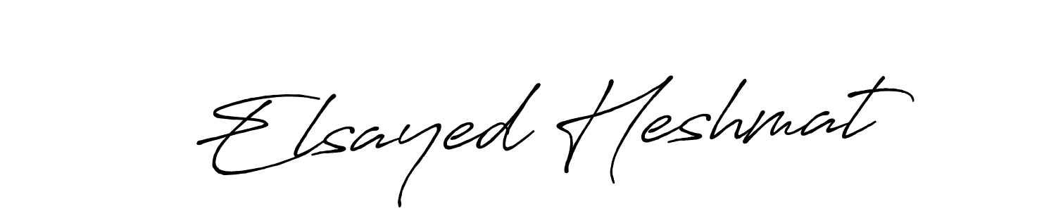 Make a beautiful signature design for name Elsayed Heshmat. With this signature (Antro_Vectra_Bolder) style, you can create a handwritten signature for free. Elsayed Heshmat signature style 7 images and pictures png