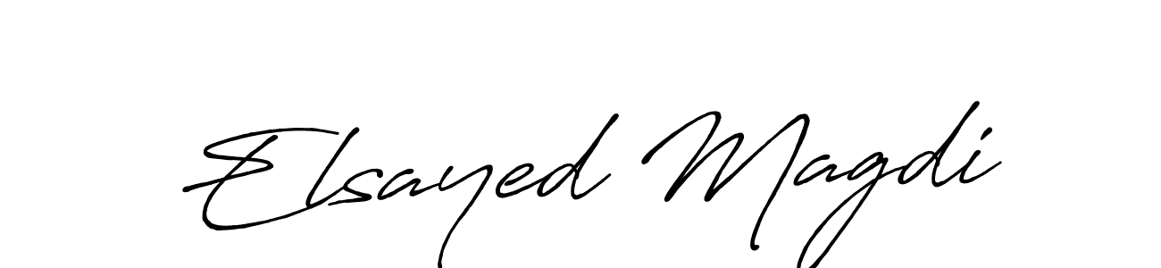 How to make Elsayed Magdi name signature. Use Antro_Vectra_Bolder style for creating short signs online. This is the latest handwritten sign. Elsayed Magdi signature style 7 images and pictures png