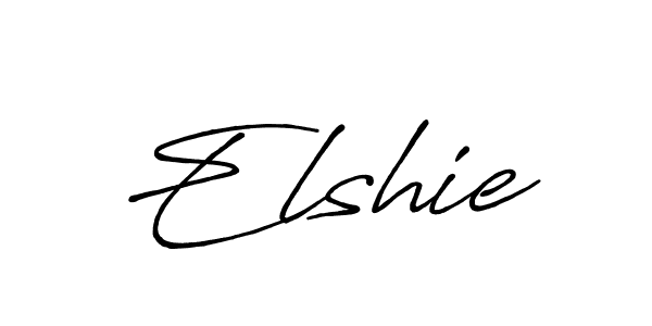 How to make Elshie name signature. Use Antro_Vectra_Bolder style for creating short signs online. This is the latest handwritten sign. Elshie signature style 7 images and pictures png