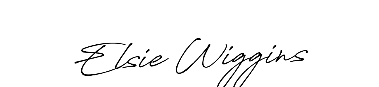 Create a beautiful signature design for name Elsie Wiggins. With this signature (Antro_Vectra_Bolder) fonts, you can make a handwritten signature for free. Elsie Wiggins signature style 7 images and pictures png