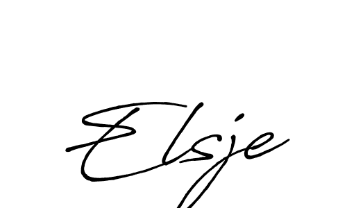 How to make Elsje name signature. Use Antro_Vectra_Bolder style for creating short signs online. This is the latest handwritten sign. Elsje signature style 7 images and pictures png