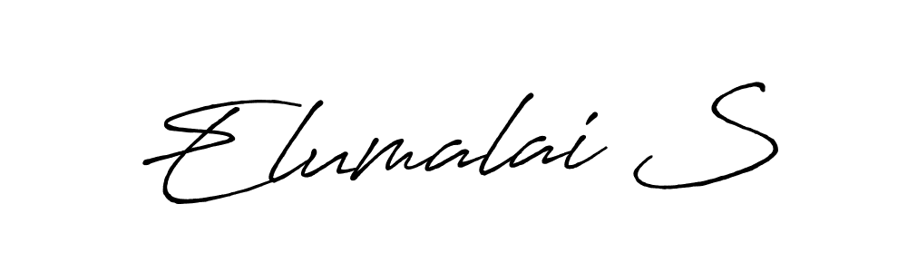 Design your own signature with our free online signature maker. With this signature software, you can create a handwritten (Antro_Vectra_Bolder) signature for name Elumalai S. Elumalai S signature style 7 images and pictures png