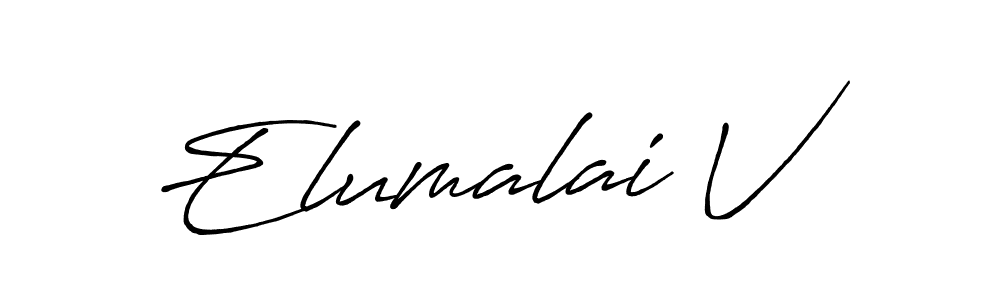 Once you've used our free online signature maker to create your best signature Antro_Vectra_Bolder style, it's time to enjoy all of the benefits that Elumalai V name signing documents. Elumalai V signature style 7 images and pictures png
