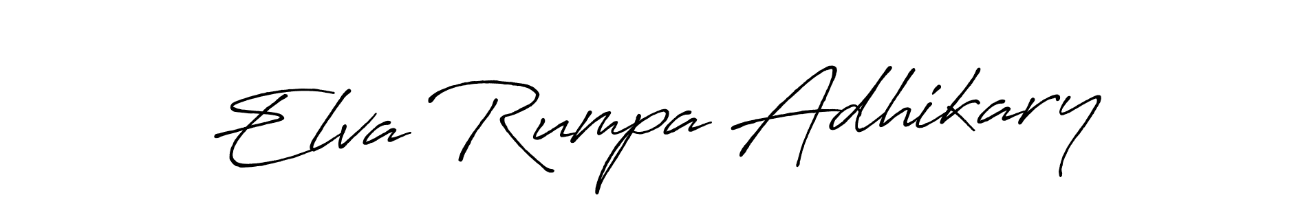 Create a beautiful signature design for name Elva Rumpa Adhikary. With this signature (Antro_Vectra_Bolder) fonts, you can make a handwritten signature for free. Elva Rumpa Adhikary signature style 7 images and pictures png