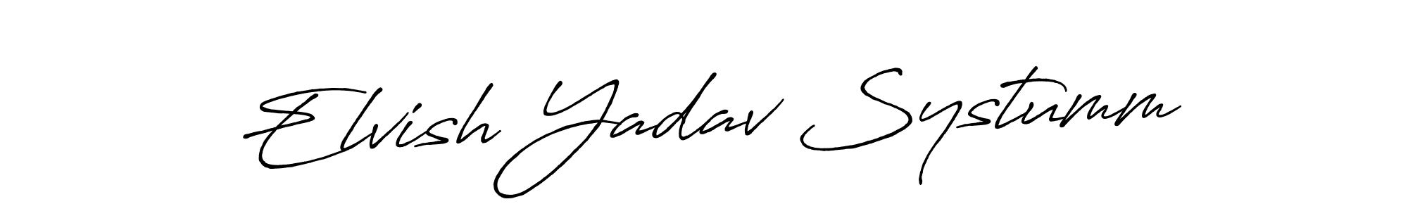 Make a beautiful signature design for name Elvish Yadav Systumm. With this signature (Antro_Vectra_Bolder) style, you can create a handwritten signature for free. Elvish Yadav Systumm signature style 7 images and pictures png