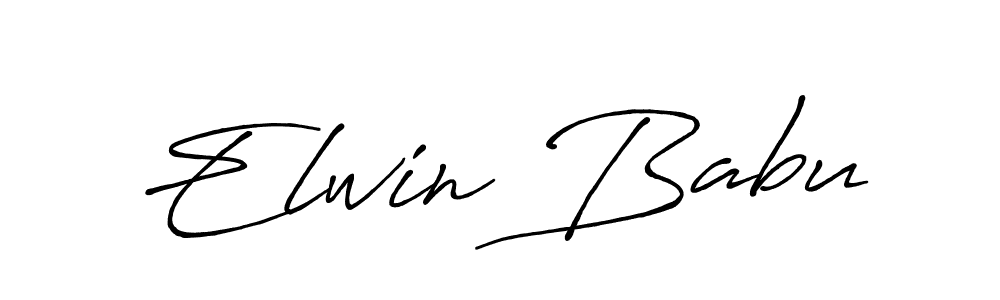 Use a signature maker to create a handwritten signature online. With this signature software, you can design (Antro_Vectra_Bolder) your own signature for name Elwin Babu. Elwin Babu signature style 7 images and pictures png