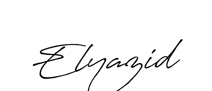 if you are searching for the best signature style for your name Elyazid. so please give up your signature search. here we have designed multiple signature styles  using Antro_Vectra_Bolder. Elyazid signature style 7 images and pictures png