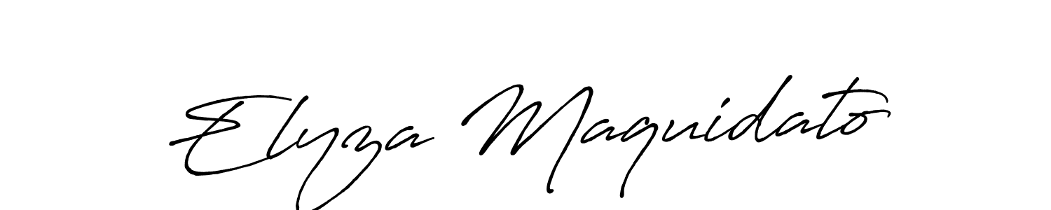 if you are searching for the best signature style for your name Elyza Maquidato. so please give up your signature search. here we have designed multiple signature styles  using Antro_Vectra_Bolder. Elyza Maquidato signature style 7 images and pictures png