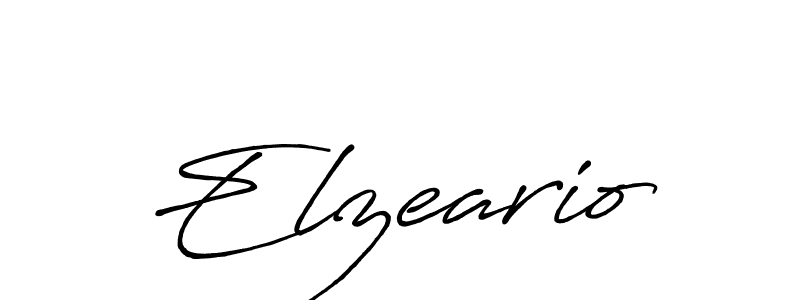 How to make Elzeario name signature. Use Antro_Vectra_Bolder style for creating short signs online. This is the latest handwritten sign. Elzeario signature style 7 images and pictures png