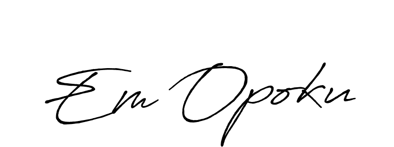 Create a beautiful signature design for name Em Opoku. With this signature (Antro_Vectra_Bolder) fonts, you can make a handwritten signature for free. Em Opoku signature style 7 images and pictures png